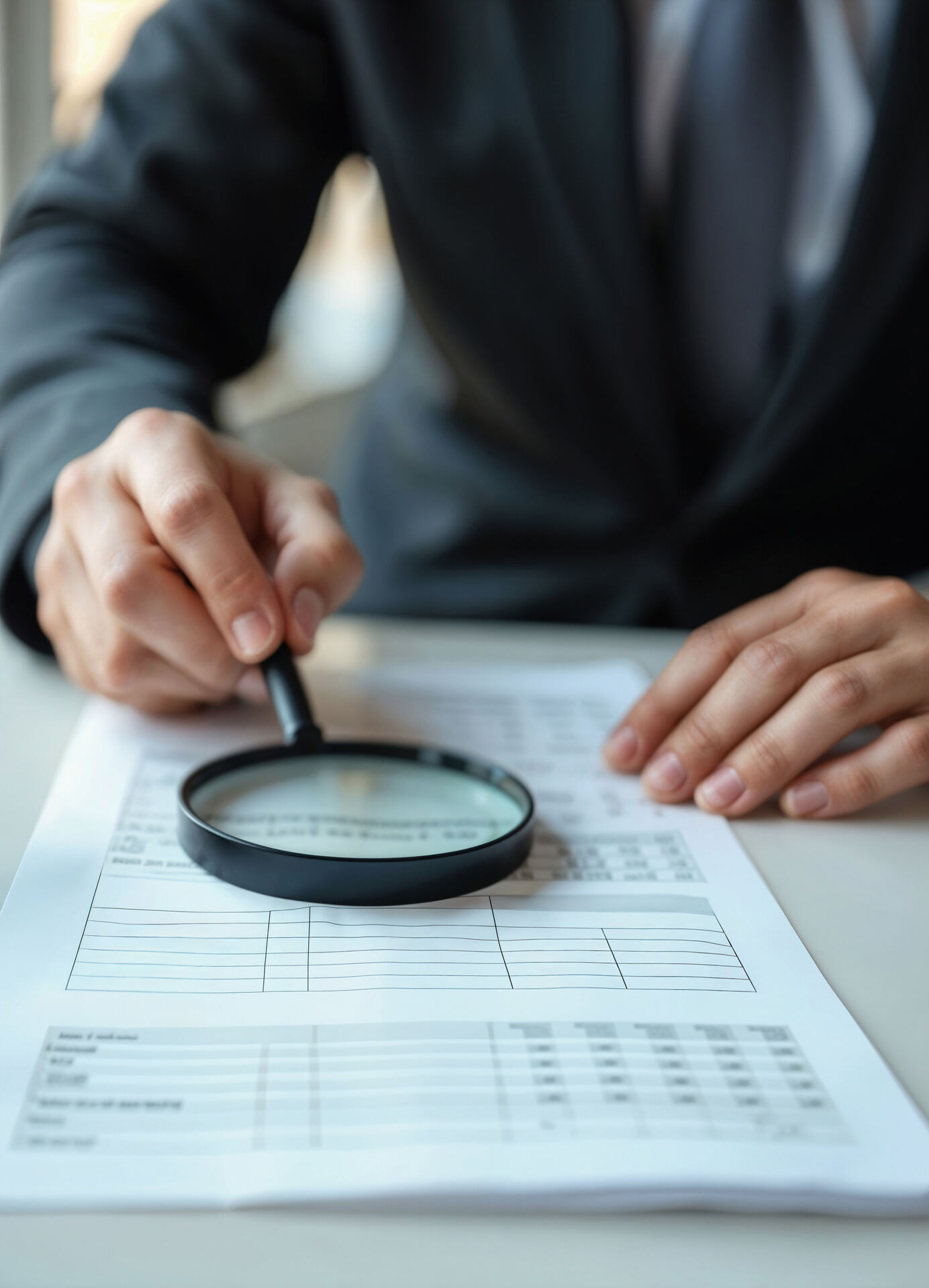 Profissional revisando documentos fiscais